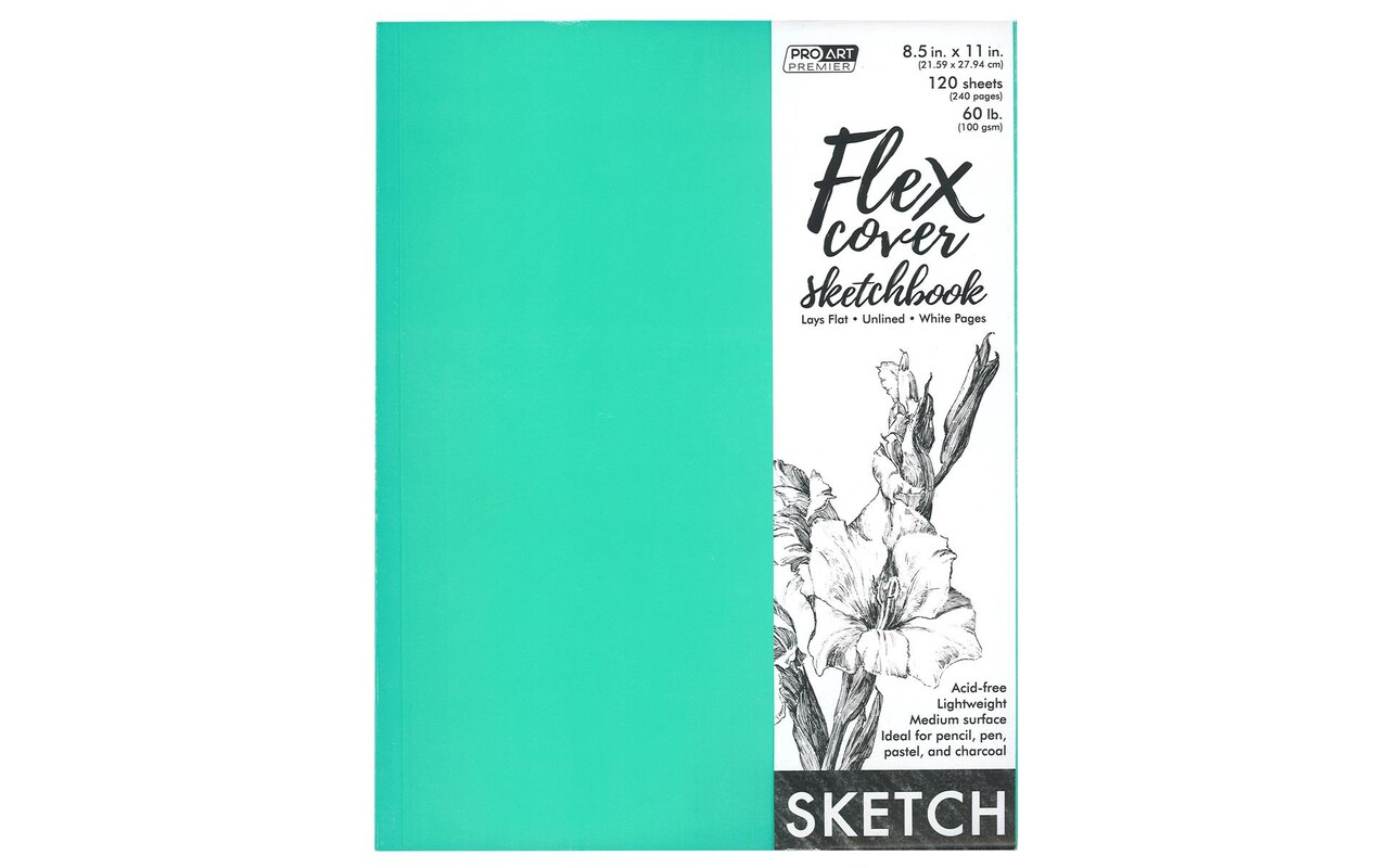 Pro Art Premium Sketch Book 8.5x11 120 sheets, 60#, Flex Cover, Magenta,  Sketch Book, Sketchbook, Sketch Pad, Drawing Paper, Art Book, Drawing Book
